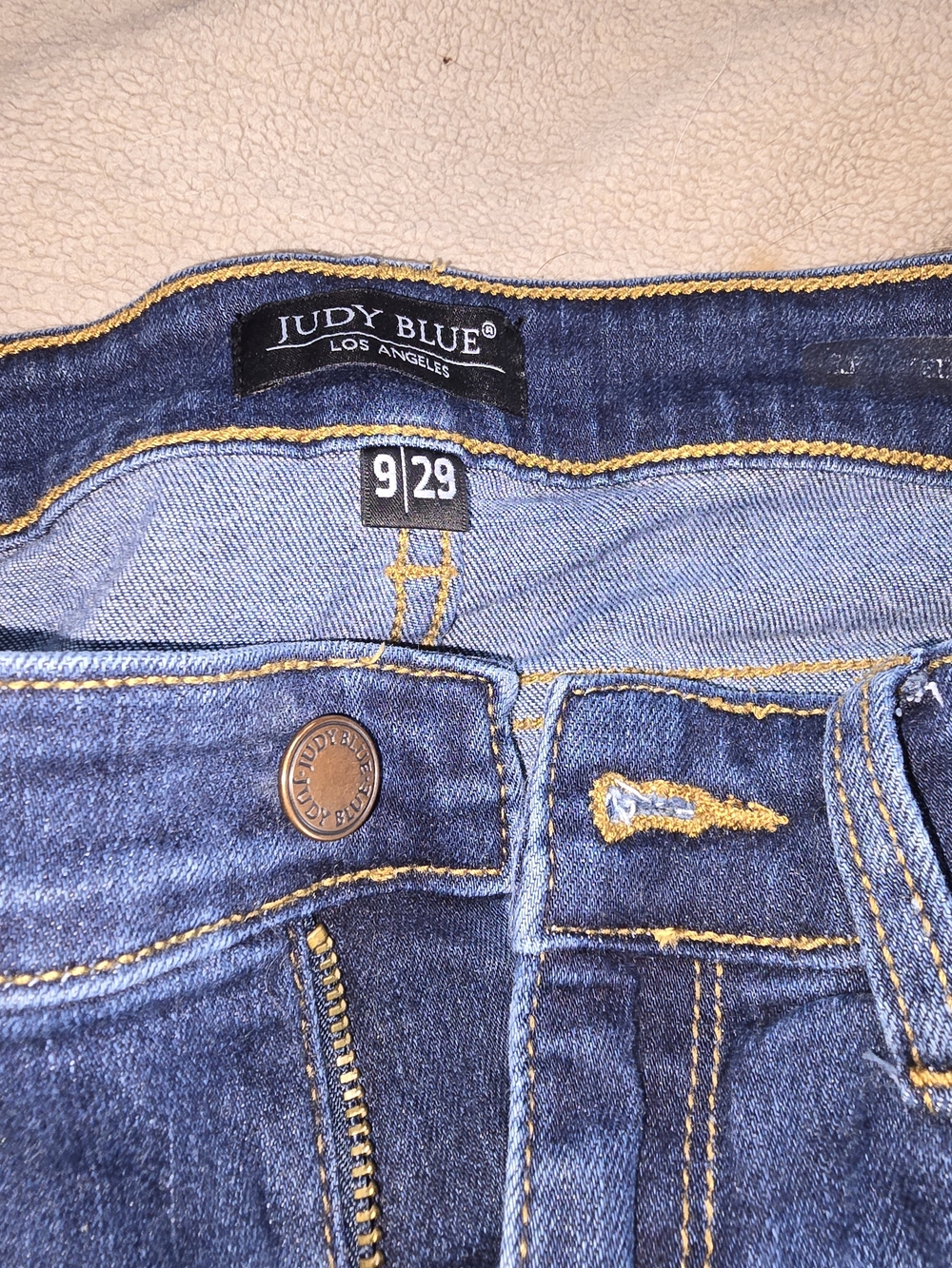 Judy Blue Mid-Rise Straight Leg Jeans in Dark Blue - Picture 3 of 4